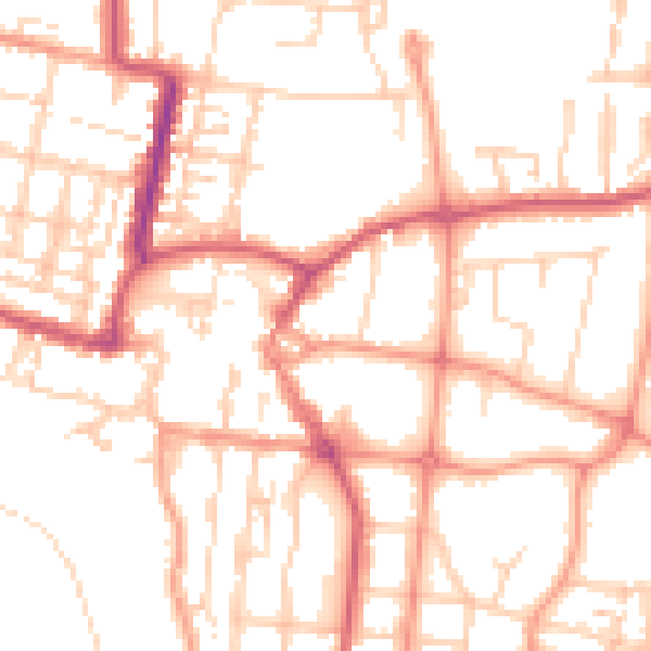 Daytime road noise heatmap for BN17 5EL