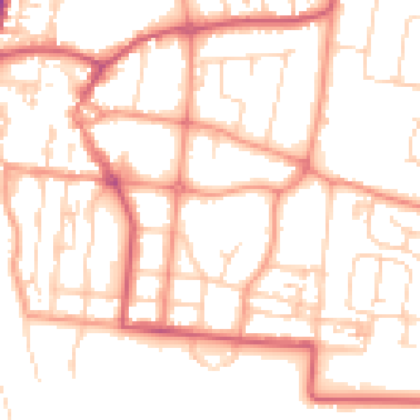 Daytime road noise heatmap for BN17 5EZ