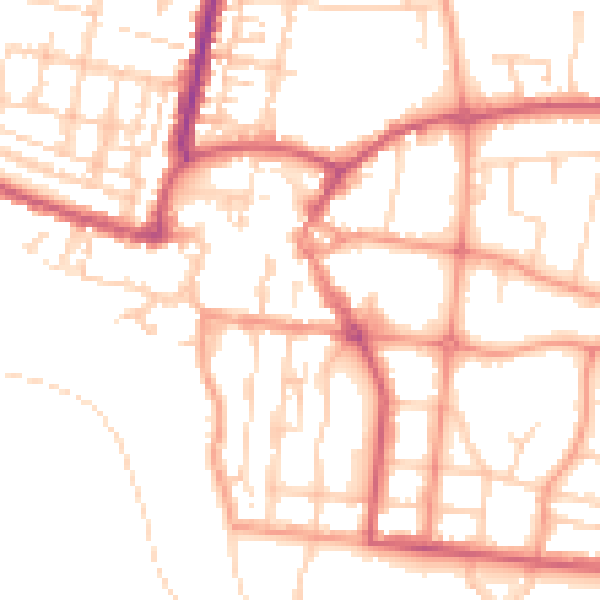 Daytime road noise heatmap for BN17 5HL