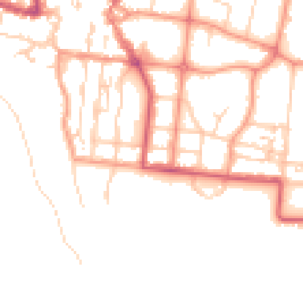 Daytime road noise heatmap for BN17 5JF