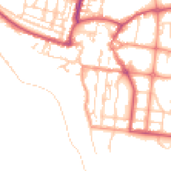 Daytime road noise heatmap for BN17 5LS