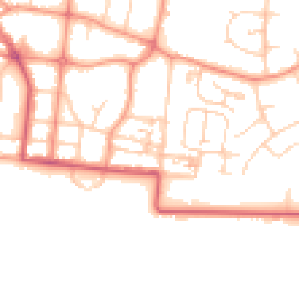 Daytime road noise heatmap for BN17 5NR