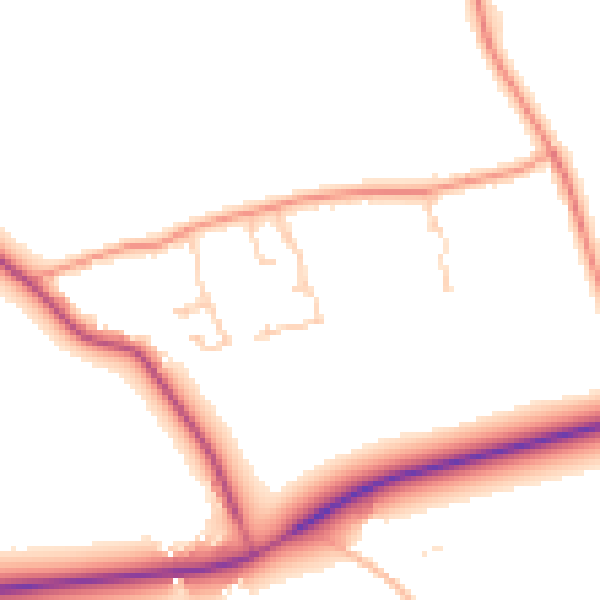 Daytime road noise heatmap for BN17 5QN