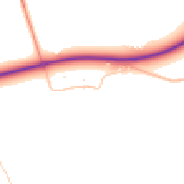 Daytime road noise heatmap for BN17 5QU