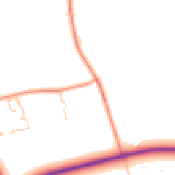 Daytime road noise heatmap for BN17 5QX