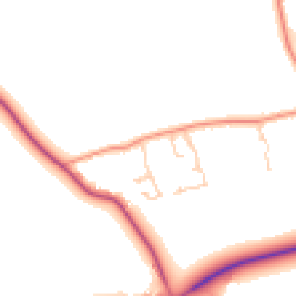 Daytime road noise heatmap for BN17 5QZ