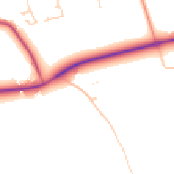 Daytime road noise heatmap for BN17 5RG