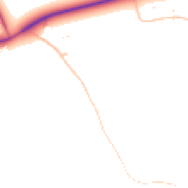 Daytime road noise heatmap for BN17 5RJ