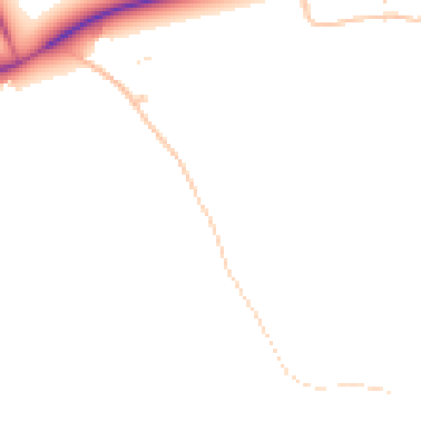 Daytime road noise heatmap for BN17 5RL