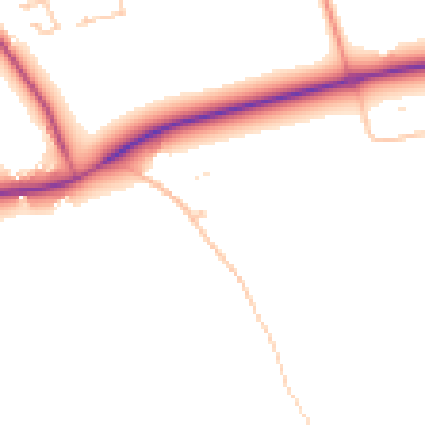 Daytime road noise heatmap for BN17 5RS