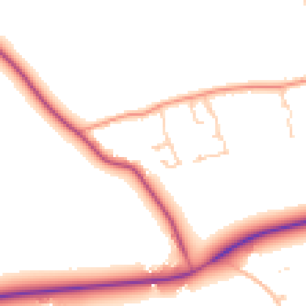 Daytime road noise heatmap for BN17 5TD