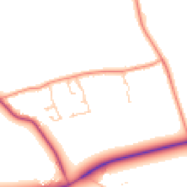 Daytime road noise heatmap for BN17 5TF
