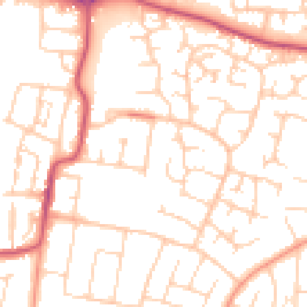 Daytime road noise heatmap for BN17 6DU