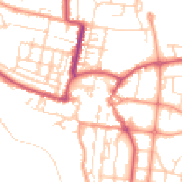 Daytime road noise heatmap for BN17 6EU