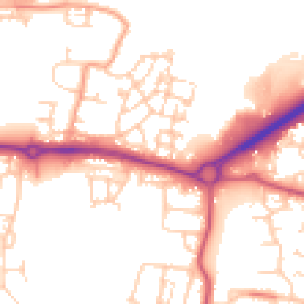 Daytime road noise heatmap for BN17 6FG