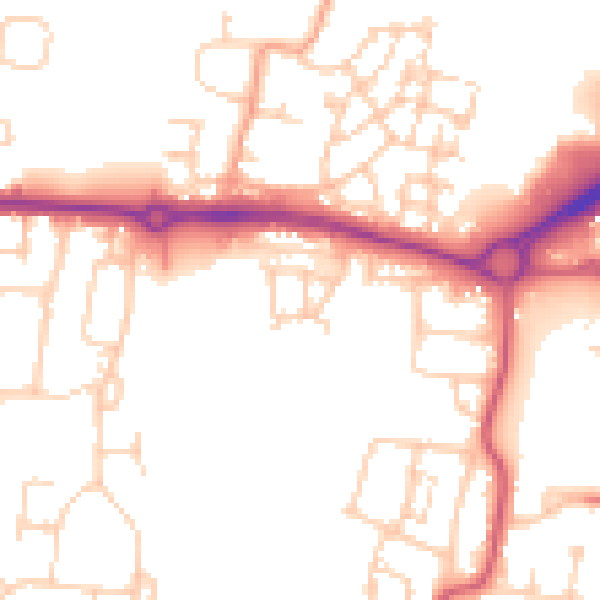 Daytime road noise heatmap for BN17 6FP