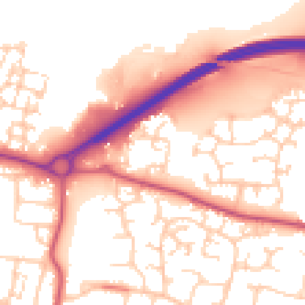 Daytime road noise heatmap for BN17 6GD