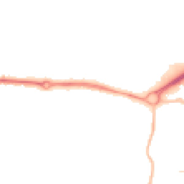 Night-time road noise heatmap for BN17 6HY