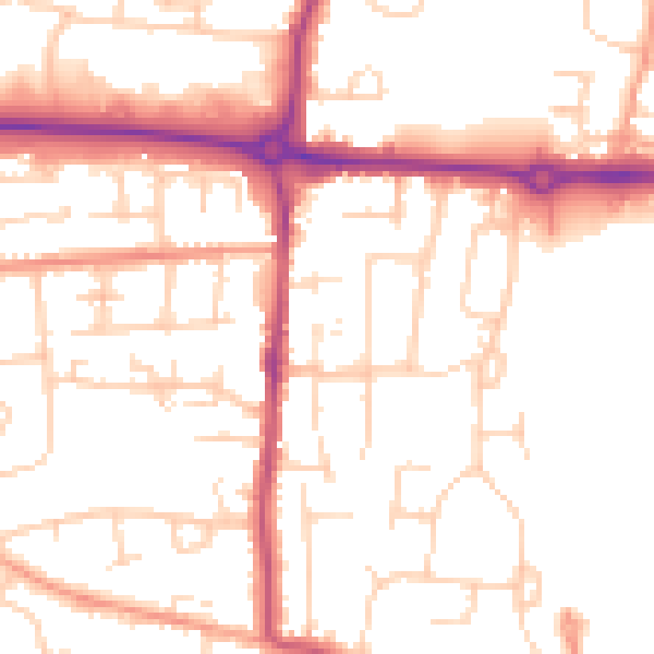 Daytime road noise heatmap for BN17 6LN