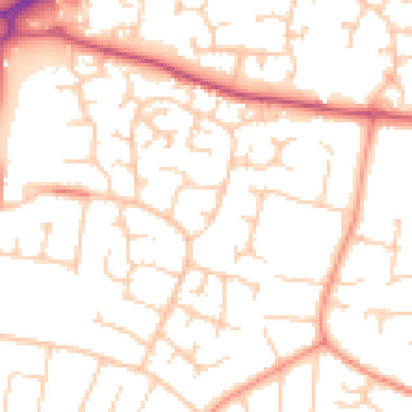 Daytime road noise heatmap for BN17 6RP