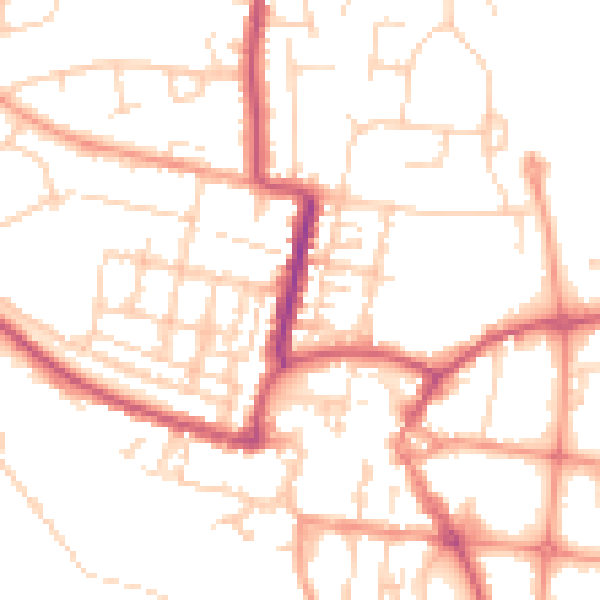 Daytime road noise heatmap for BN17 7DD