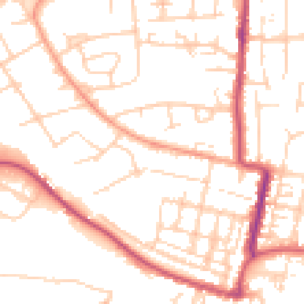 Daytime road noise heatmap for BN17 7EA