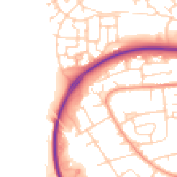 Daytime road noise heatmap for BN17 7EU