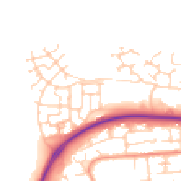 Daytime road noise heatmap for BN17 7FX