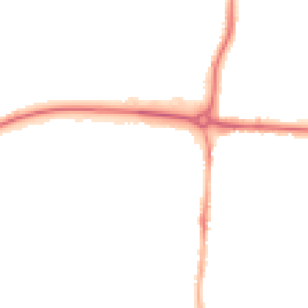 Night-time road noise heatmap for BN17 7NL