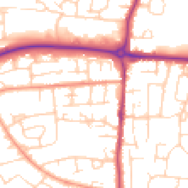 Daytime road noise heatmap for BN17 7NQ