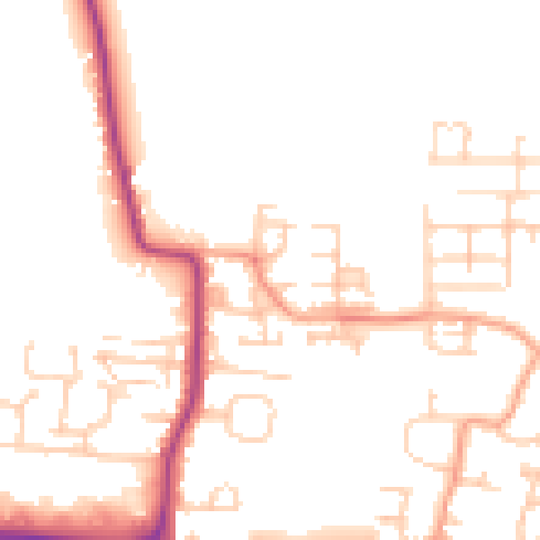 Daytime road noise heatmap for BN17 7QX