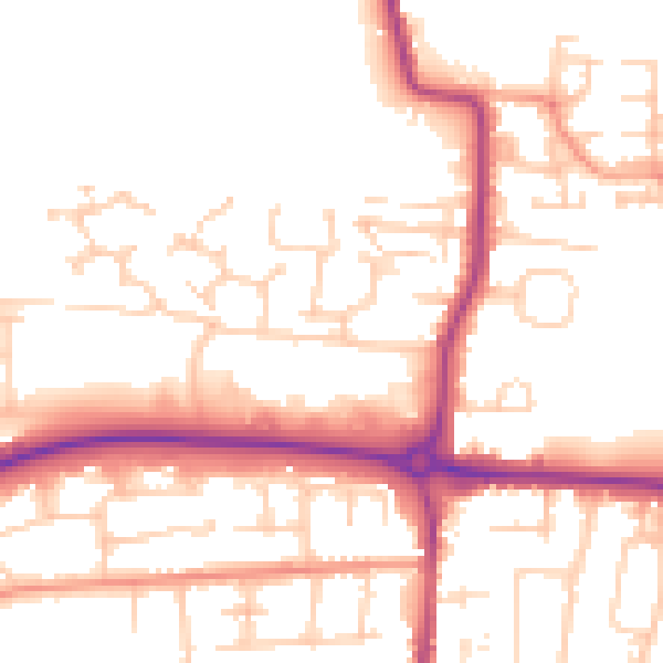 Daytime road noise heatmap for BN17 7RE