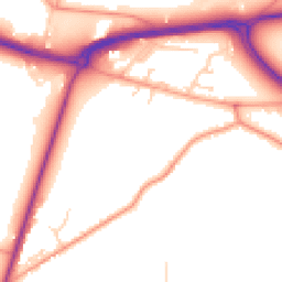 Daytime road noise heatmap for BN18 0YW