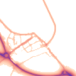Daytime road noise heatmap for BN18 9AJ