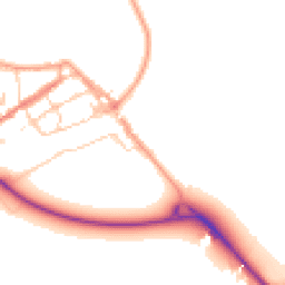Daytime road noise heatmap for BN18 9LE