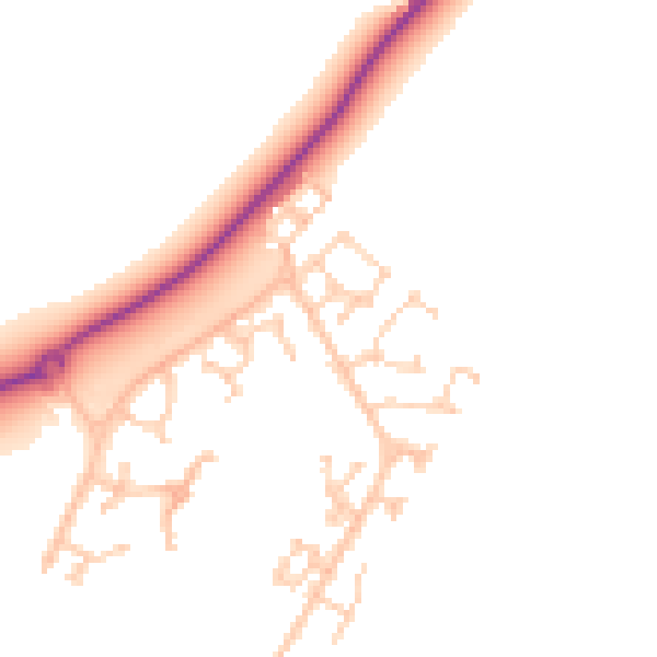 Daytime road noise heatmap for BN23 5BD
