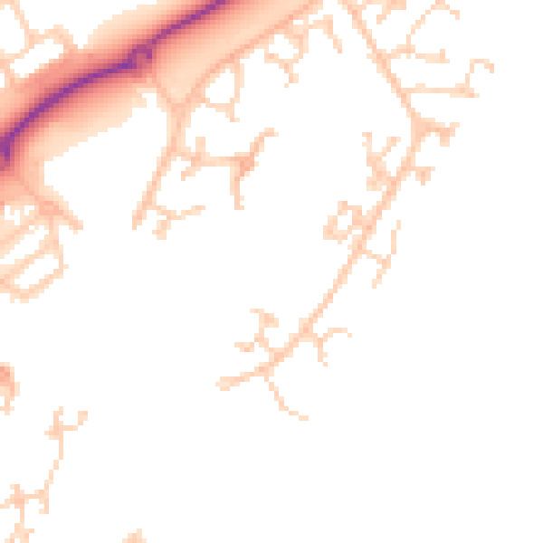 Daytime road noise heatmap for BN23 5NP