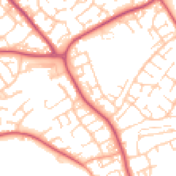 Daytime road noise heatmap for BN23 7NT