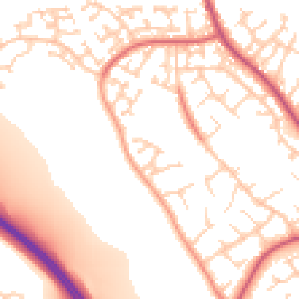 Daytime road noise heatmap for BN23 8DX