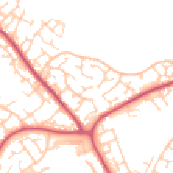 Daytime road noise heatmap for BN23 8HB