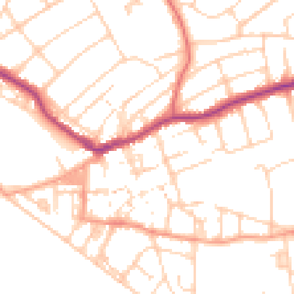 Daytime road noise heatmap for BN25 1RU