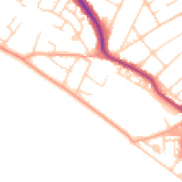 Daytime road noise heatmap for BN25 2PJ