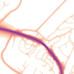 Daytime road noise heatmap for BN25 2TY