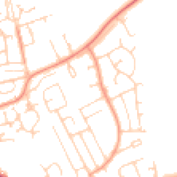 Daytime road noise heatmap for BN25 3JX