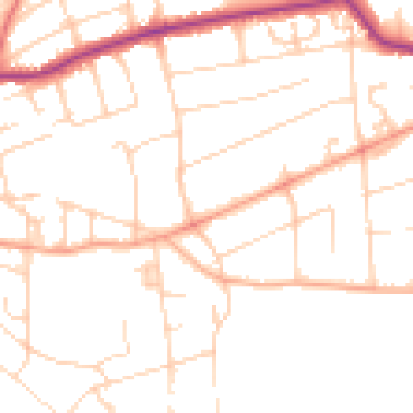 Daytime road noise heatmap for BN25 4AX