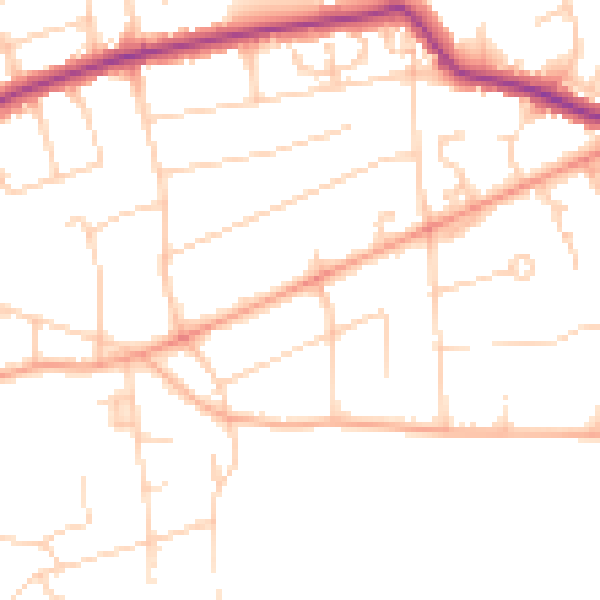 Daytime road noise heatmap for BN25 4LG