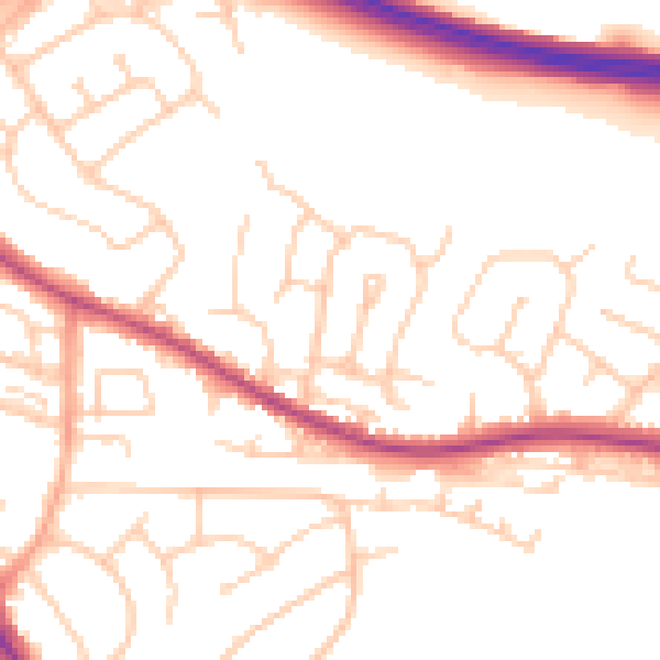 Daytime road noise heatmap for BN26 6EP
