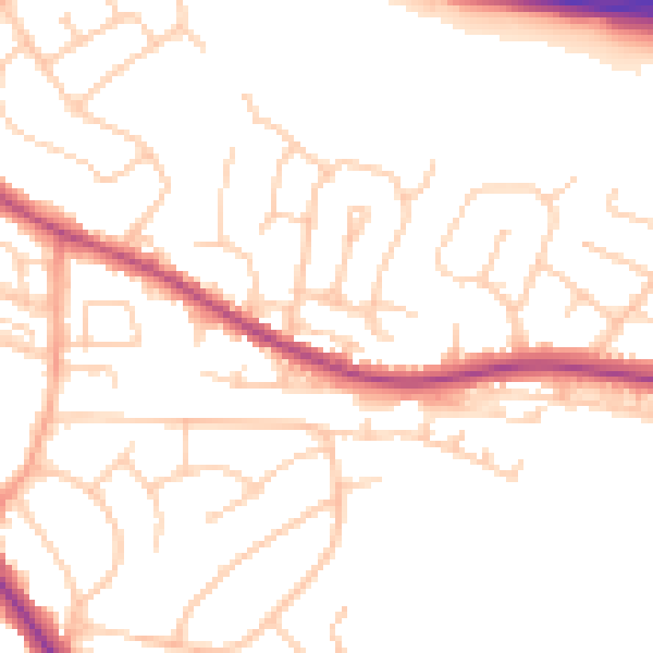 Daytime road noise heatmap for BN26 6ET