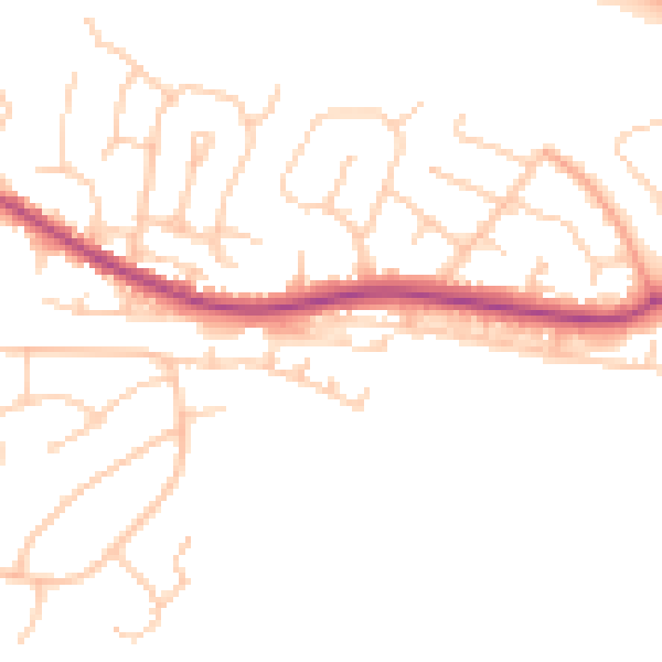Daytime road noise heatmap for BN26 6GA