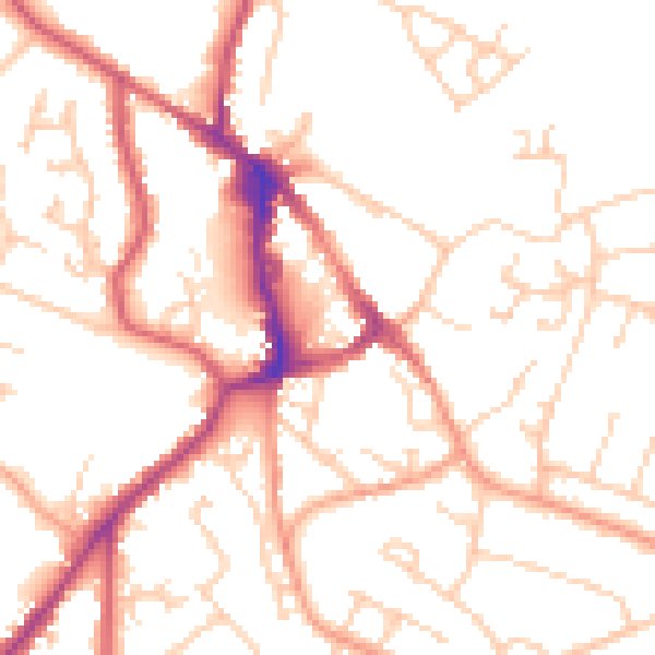 Daytime road noise heatmap for BN27 1AE